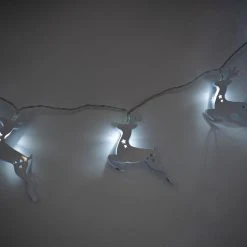 Cheap ✨ Noma White Metal Reindeer Light Chain With 20 Ice White LEDs 😀 -UK Christmas World shop DSC 0484 Copy