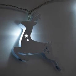 Cheap ✨ Noma White Metal Reindeer Light Chain With 20 Ice White LEDs 😀 -UK Christmas World shop DSC 0485 Copy