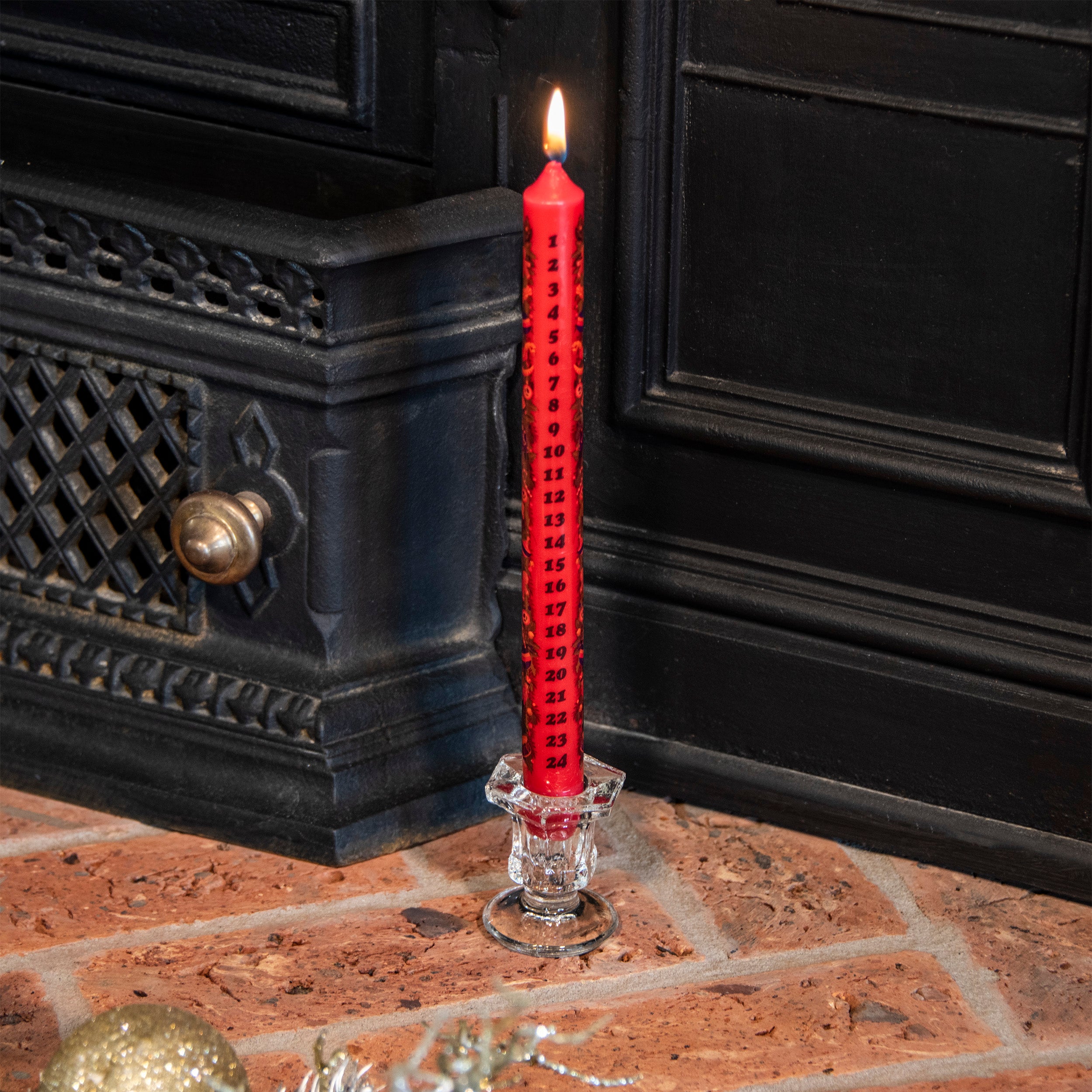 Coupon ❤️ Premier Red Tapered ???? Christmas Advent Countdown Candle With Glass Holder ❤️ 1 Coupon ❤️ Premier Red Tapered ???? Christmas Advent Countdown Candle With Glass Holder ❤️