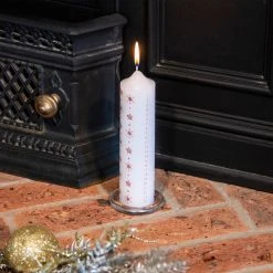 Cheapest ❤️ Premier 🔔 Christmas Advent Countdown Candle With Glass Holder ~ Gold Star And Snowflake 🤩
