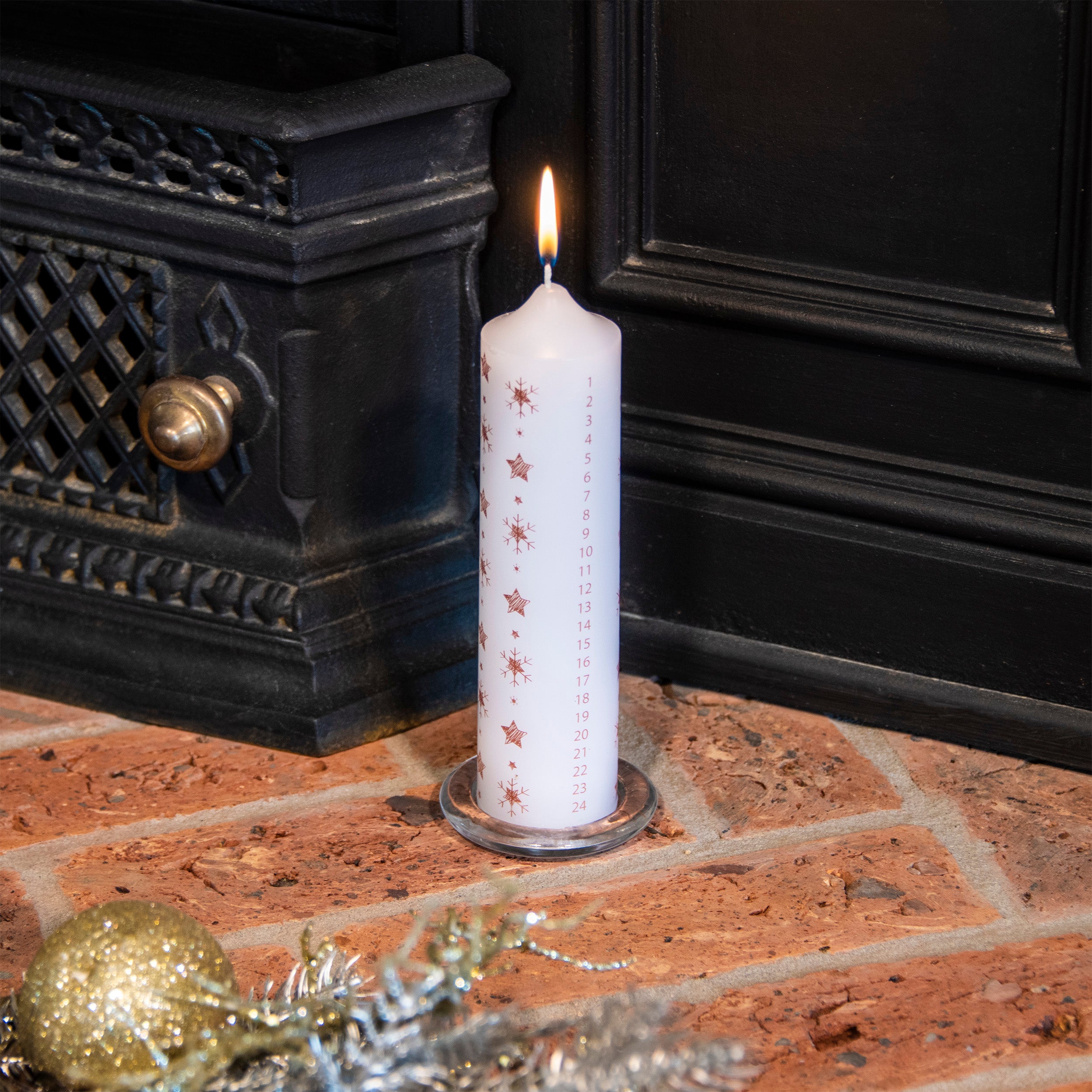 Christmas Advent Countdown Candle with Glass Holder ~ Gold Star and Snowflake Cheapest ❤️ Premier ???? Christmas Advent Countdown Candle With Glass Holder ~ Gold Star And Snowflake ???? -UK Christmas World shop GTLAdvent900569