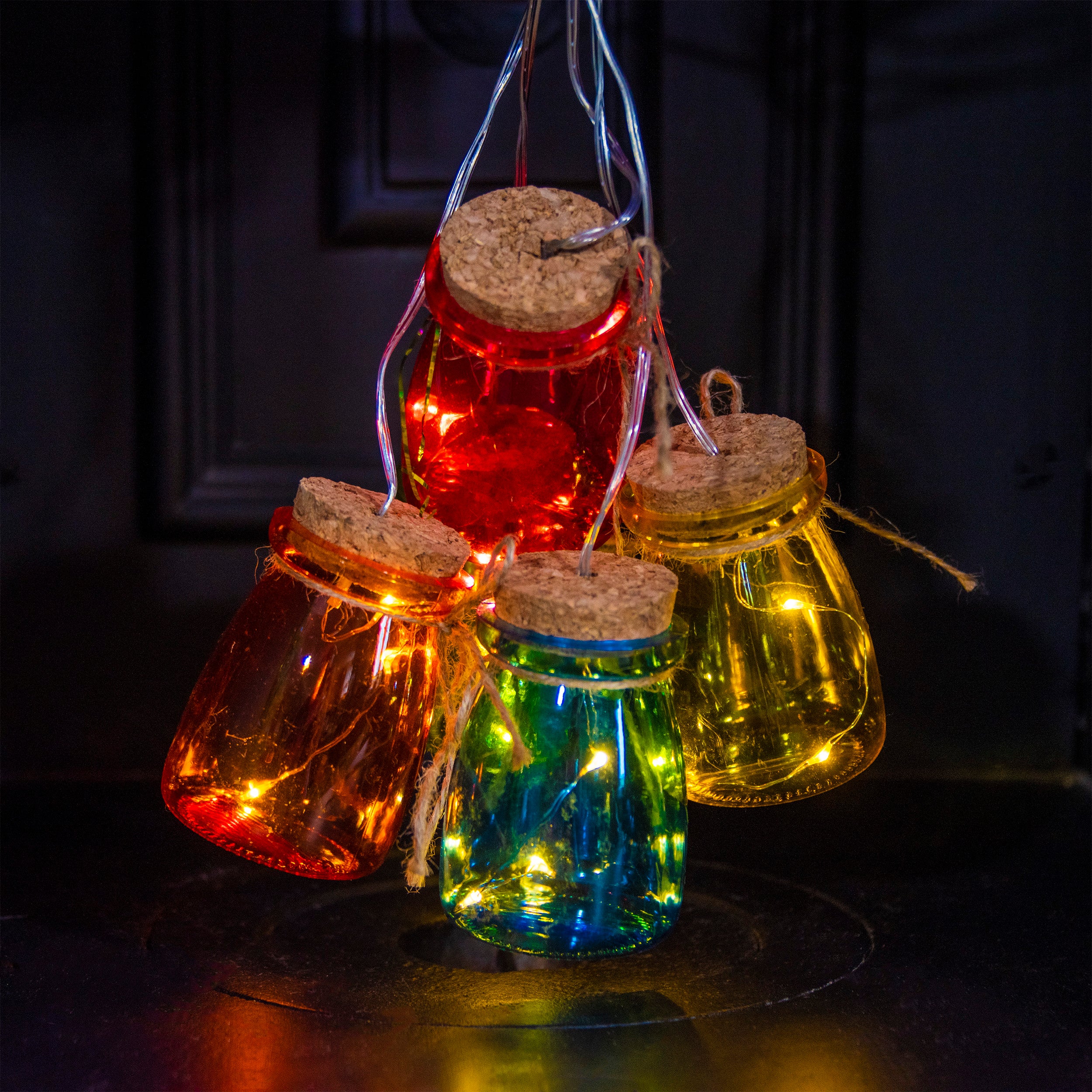 5 Multi Coloured Mini LED Battery Powered Mason Jar Bundle Brand new ???? Lumineo 5 Multi Coloured Mini LED Battery Powered Mason Jar Bundle ???? -UK Christmas World shop GTLRainbow 61493