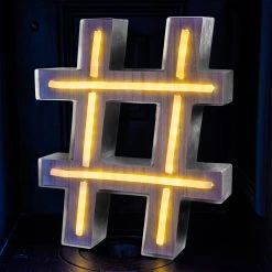 Promo 🎉 Festive Retro Lit Hashtag Sign Battery Powered 🎁