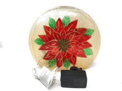 Top 10 ⌛ Snowtime Lit Round Glass Ornament With Red Poinsettia Design ???? -UK Christmas World shop IF01819 3