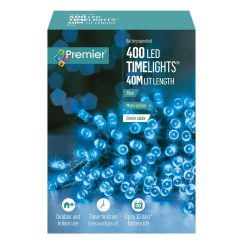 Best Sale ⌛ Premier 400 Blue Multi Action Battery Powered LED Lights With Timer ✔️ -UK Christmas World shop LB131955B
