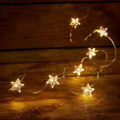 Budget ???? Premier 50 Warm White Star Pin Wire Battery Lights ????