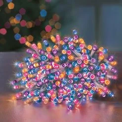 Best Pirce 😀 Premier 200 Rainbow Supabrights Multi Action LED String Lights On Clear Cable With Timer 👏
