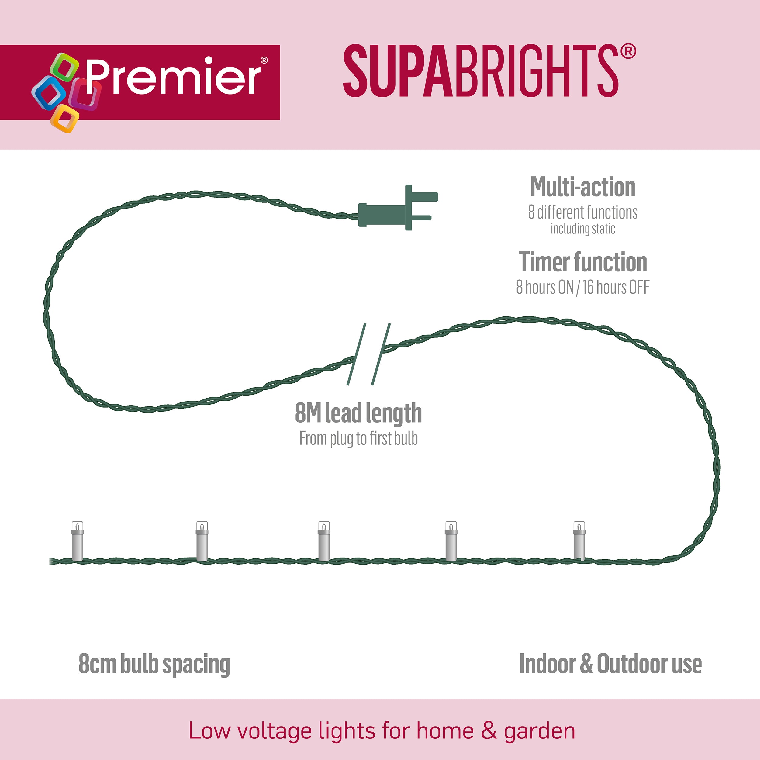 Best Pirce ???? Premier 200 Rainbow Supabrights Multi Action LED String Lights On Clear Cable With Timer ???? 6 Best Pirce ???? Premier 200 Rainbow Supabrights Multi Action LED String Lights On Clear Cable With Timer ???? - Image 6