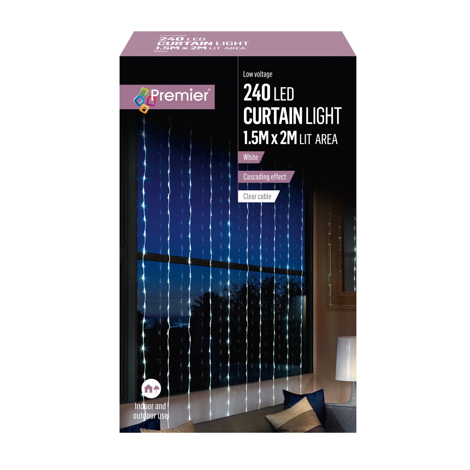 Cheapest ???? Premier 240 White LED Waterfall Curtain Light 1.5m X 2m ???? 2 Cheapest ???? Premier 240 White LED Waterfall Curtain Light 1.5m X 2m ???? - Image 2