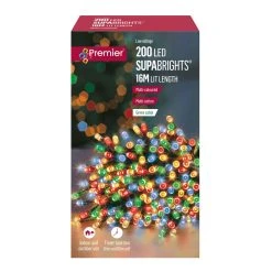 Deals ⌛ Premier 200 Multi Coloured Supabrights Multi Action LED String Lights With Timer ✔️ 11 Deals ⌛ Premier 200 Multi Coloured Supabrights Multi Action LED String Lights With Timer ✔️ -UK Christmas World shop LV162170M 658069
