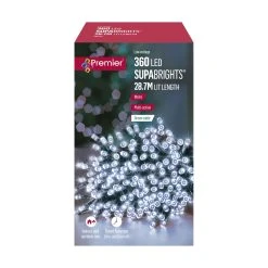 New π Premier 360 White Supabrights Multi Action LED String Lights With Timer π 11 New π Premier 360 White Supabrights Multi Action LED String Lights With Timer π -UK Christmas World shop LV162171W 658078