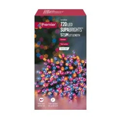 Discount 😀 Premier 720 Rainbow Supabrights Multi Action LED String Lights With Timer 🎁 -UK Christmas World shop LV162173RBW 658088