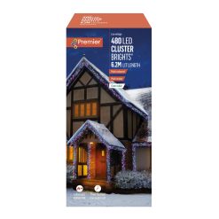Brand new ???? Premier 480 Multi Coloured Multi Action LED Cluster Lights With Timer ???? -UK Christmas World shop LV162174M 170366