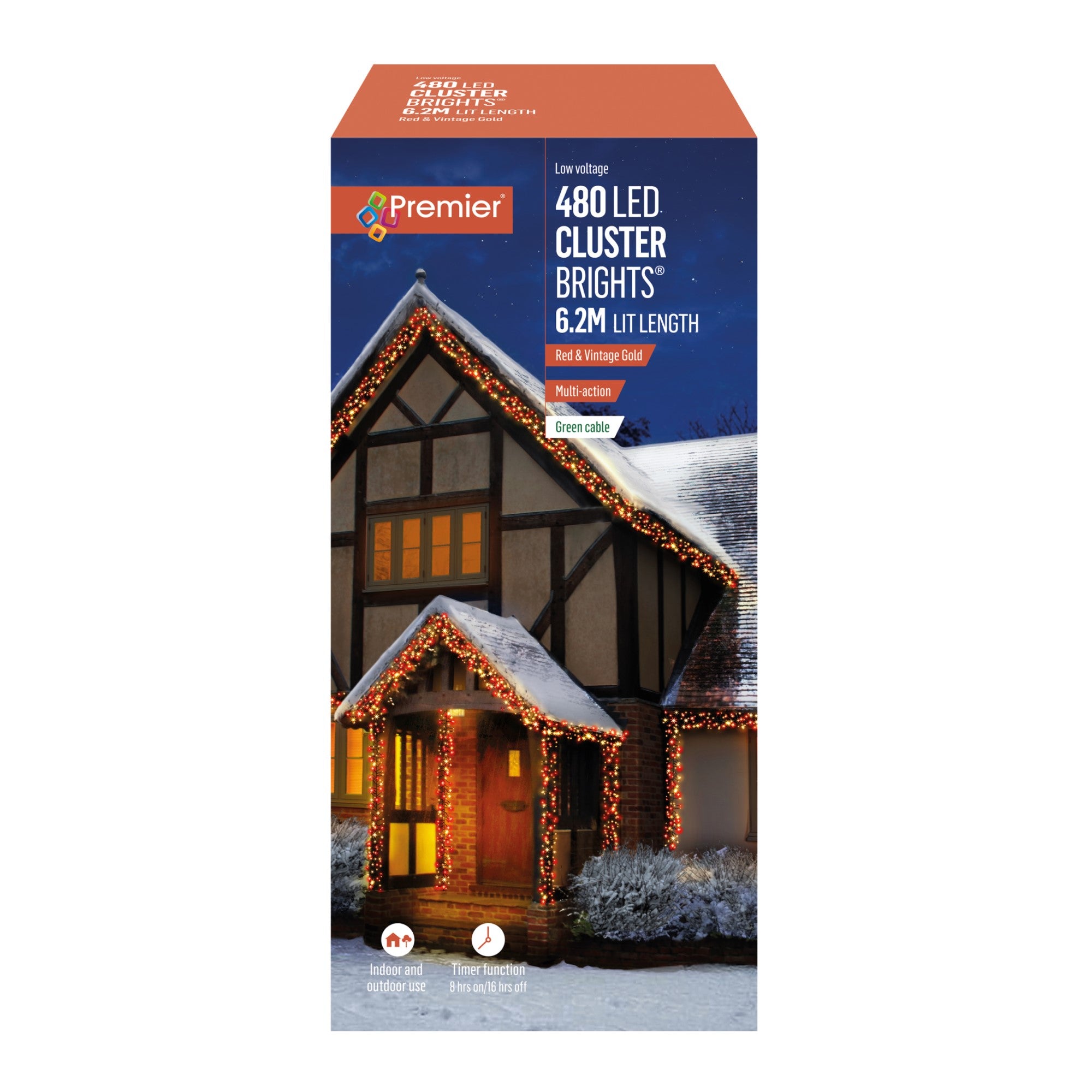 480 Vintage Gold and Red Multi Action LED Cluster Lights with Timer Coupon ???? Premier 480 Vintage Gold And Red Multi Action LED Cluster Lights With Timer ???? -UK Christmas World shop LV162174RVG 105901