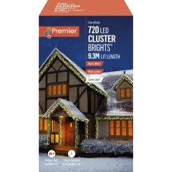 Promo ✔️ Premier 720 Warm White Multi Action LED Cluster Lights With Timer 🥰 -UK Christmas World shop LV162175WW