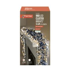 Outlet ✔️ Premier 960 White And Warm White Multi Action LED Clusters Timer ❄ Christmas Lights 🛒 -UK Christmas World shop LV162176WWW 170383