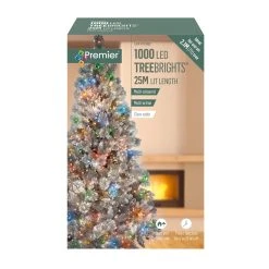 Outlet 🌟 Premier 1000 Multi Coloured Treebrights Multi Action LED Lights Clear Cable With Timer 🧨 -UK Christmas World shop LV162179MC 105908