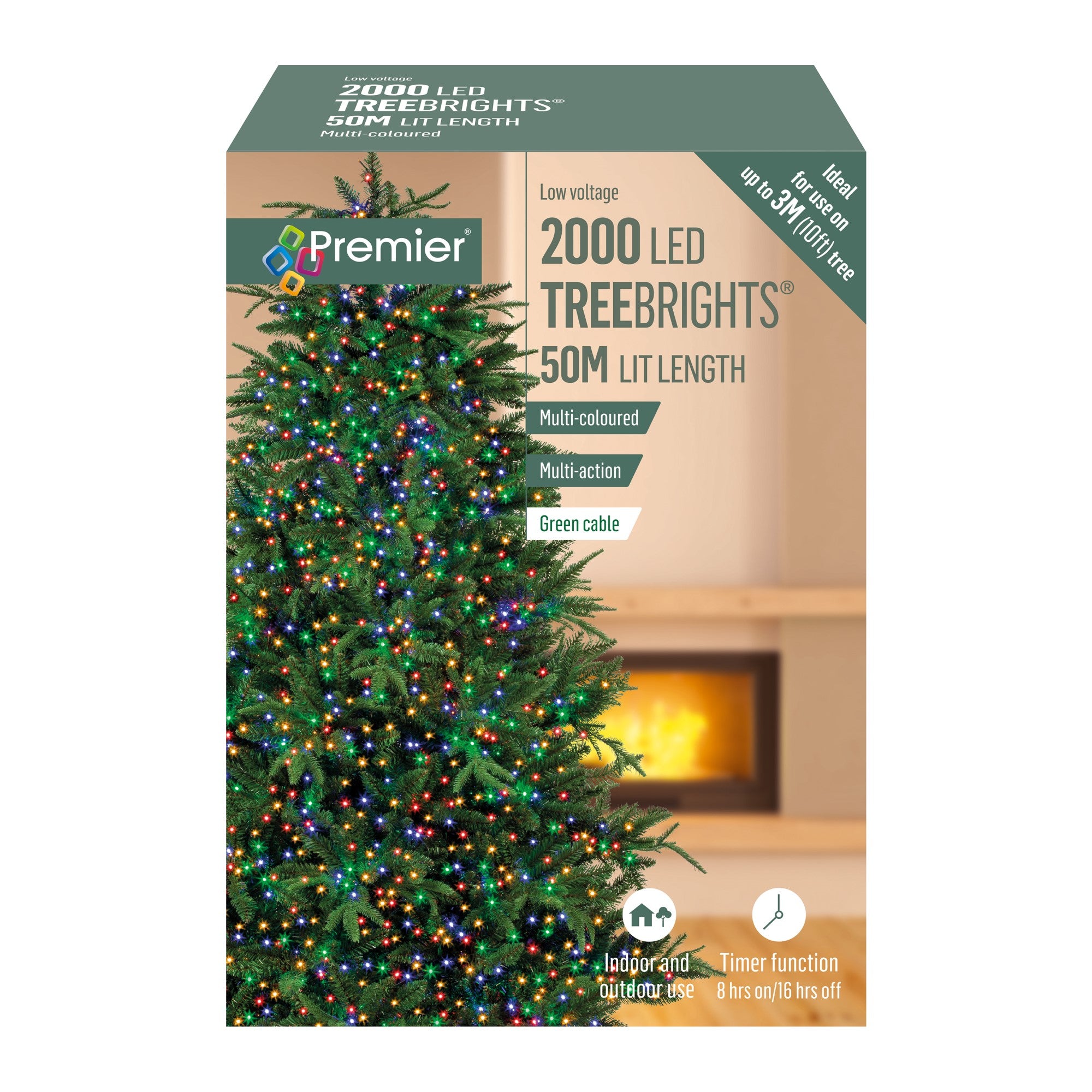 2000 Multi Coloured Treebrights Multi Action LED Lights with Timer Brand new ???? Premier 2000 Multi Coloured Treebrights Multi Action LED Lights With Timer ???? -UK Christmas World shop LV162181M 170401