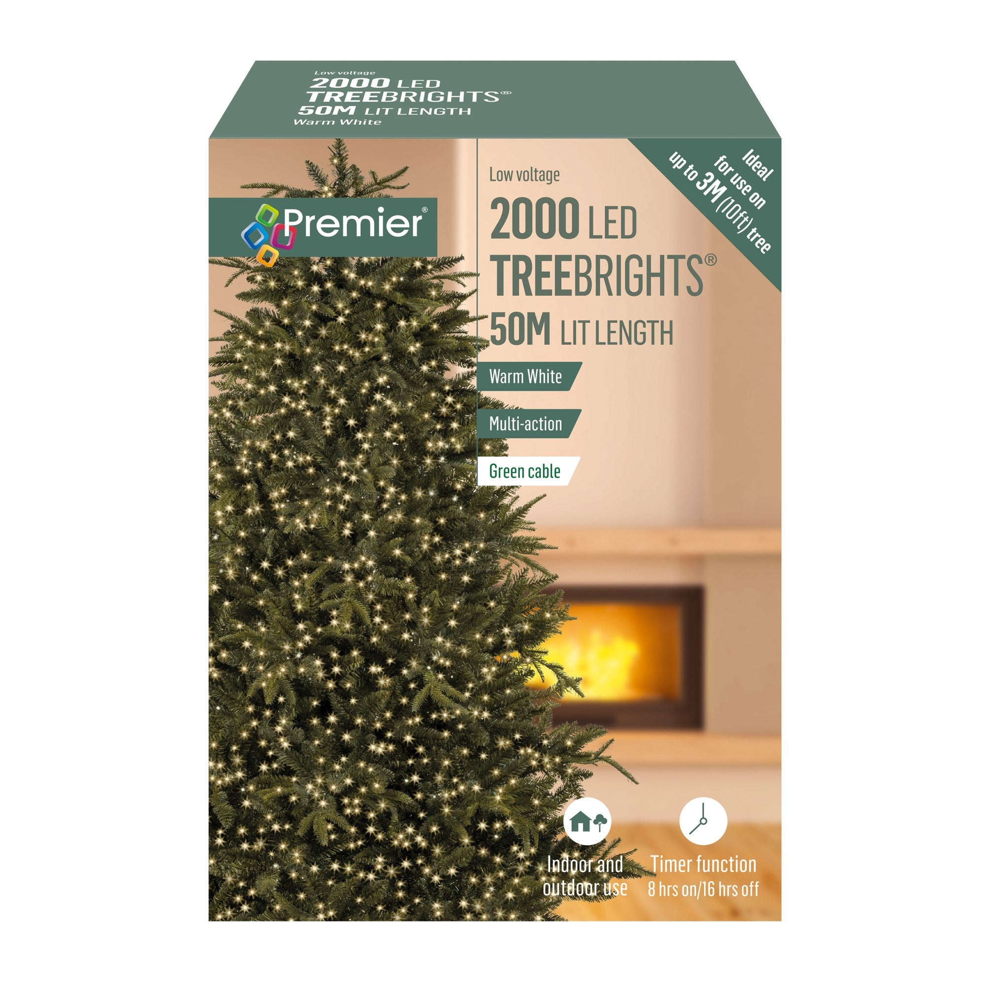 2000 Warm White Treebrights Multi Action LED Lights with Timer Best deal ???? Premier 2000 Warm White Treebrights Multi Action LED Lights With Timer ✨ -UK Christmas World shop LV162181WW 170404 3