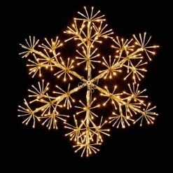 Budget ⭐ Premier 90cm Gold Starburst Snowflake Light With Warm White LEDs 🛒