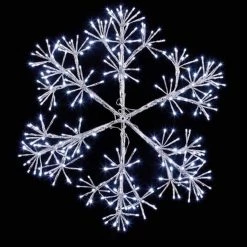 Top 10 ✔️ Premier 1.2m Large Silver Starburst Snowflake Silhouette With 960 White LEDs 💯