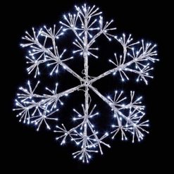 Outlet ???? Premier 60cm Silver Starburst Snowflake Light With 300 White LEDs ????