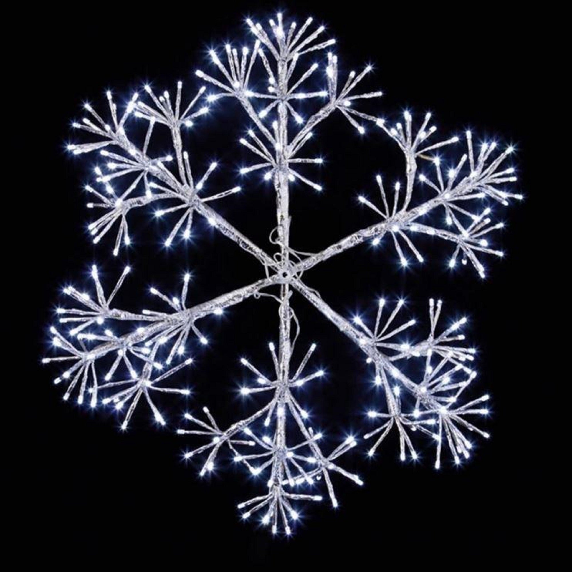Outlet ???? Premier 60cm Silver Starburst Snowflake Light With 300 White LEDs ???? 1 Outlet ???? Premier 60cm Silver Starburst Snowflake Light With 300 White LEDs ????