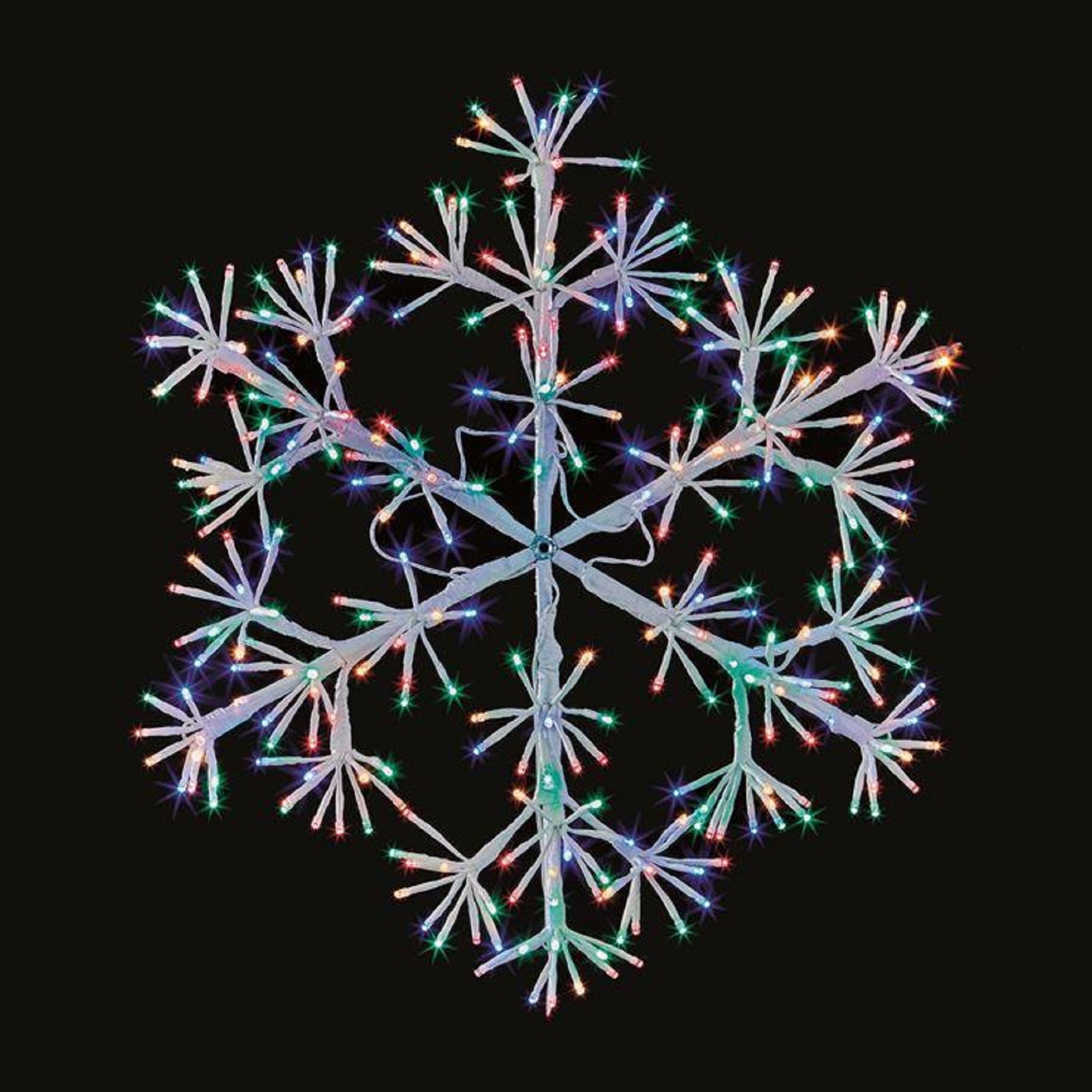 90cm White Starburst Snowflake with Multi Coloured Twinkle LEDs Promo ???? Premier 90cm White Starburst Snowflake With Multi Coloured Twinkle LEDs ???? -UK Christmas World shop LV183194W