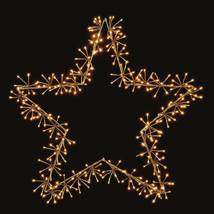 Budget ⌛ Premier 1.2m Gold Star Cluster Silhouette With Warm White LEDs ???? 2 Budget ⌛ Premier 1.2m Gold Star Cluster Silhouette With Warm White LEDs ???? - Image 2