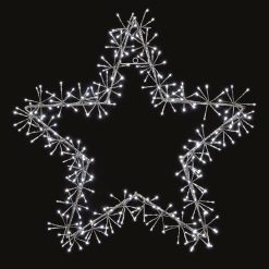New ???? Premier 60cm Silver Star Cluster With 240 Ice White Twinkle LEDs ????