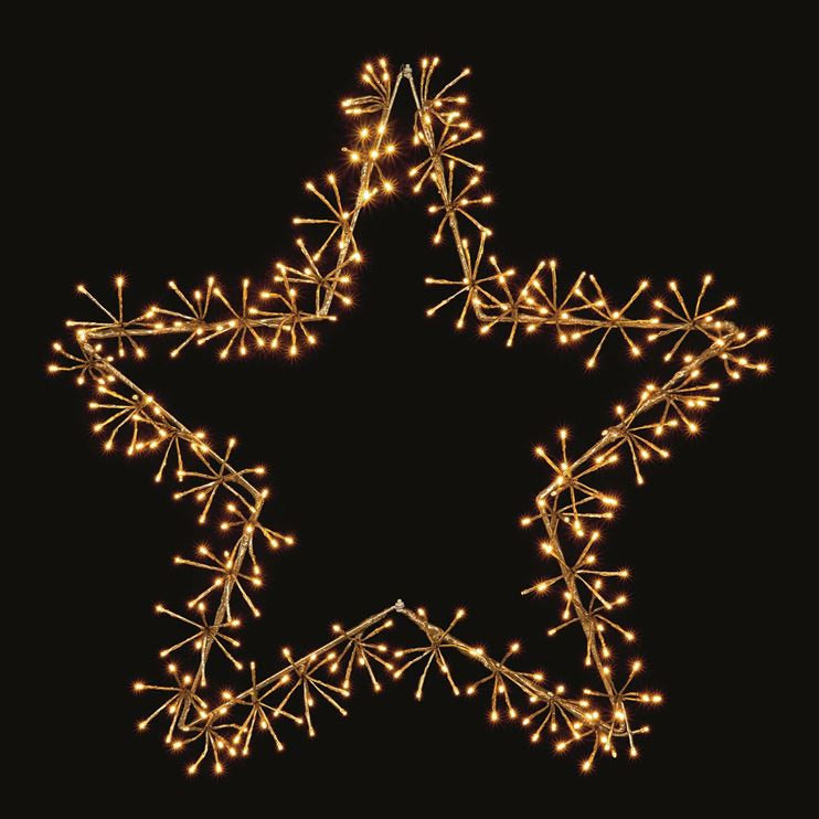 90cm Gold Star Cluster Silhouette with Warm White LEDs Cheap ???? Premier 90cm Gold Star Cluster Silhouette With Warm White LEDs ???? -UK Christmas World shop LV191066G