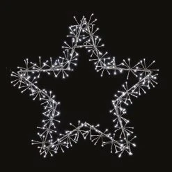 Flash Sale 🎉 Premier 90cm Silver Star 🎅 Christmas Cluster With White LEDs ✨