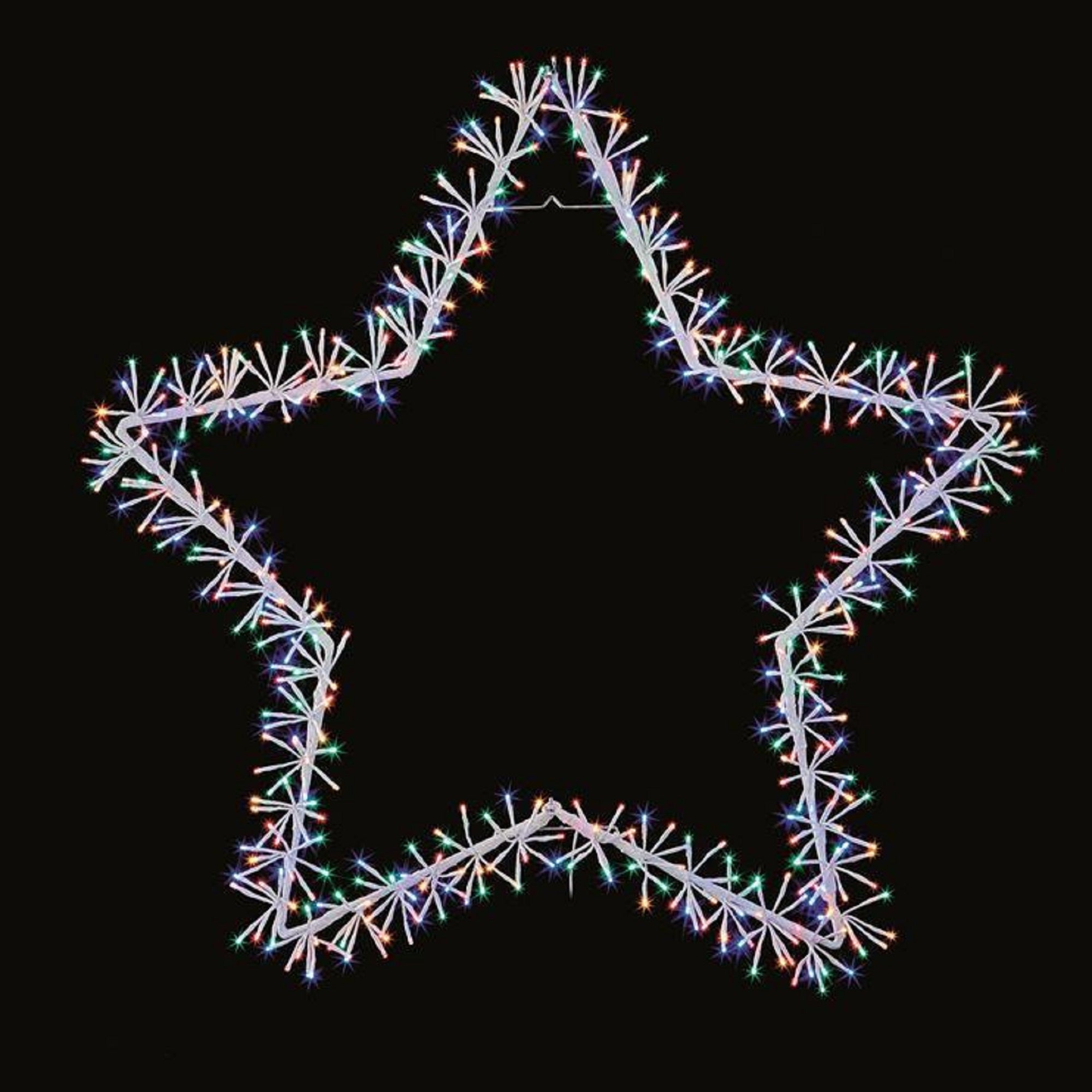 90cm White Star Cluster with 320 Multi Coloured Twinkle LEDs Discount ???? Premier 90cm White Star Cluster With 320 Multi Coloured Twinkle LEDs ❤️ -UK Christmas World shop LV191066W