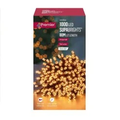 Promo 🔥 Premier 1000 Vintage Gold Supabrights Multi Action LED String Lights With Timer 😉 -UK Christmas World shop LV192153VG
