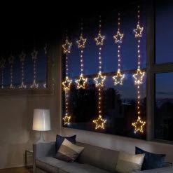 Brand new ❤️ Premier 1.3m X 1.2m Star Window Curtain Light With 312 Warm White & Flashing White LEDs 💯