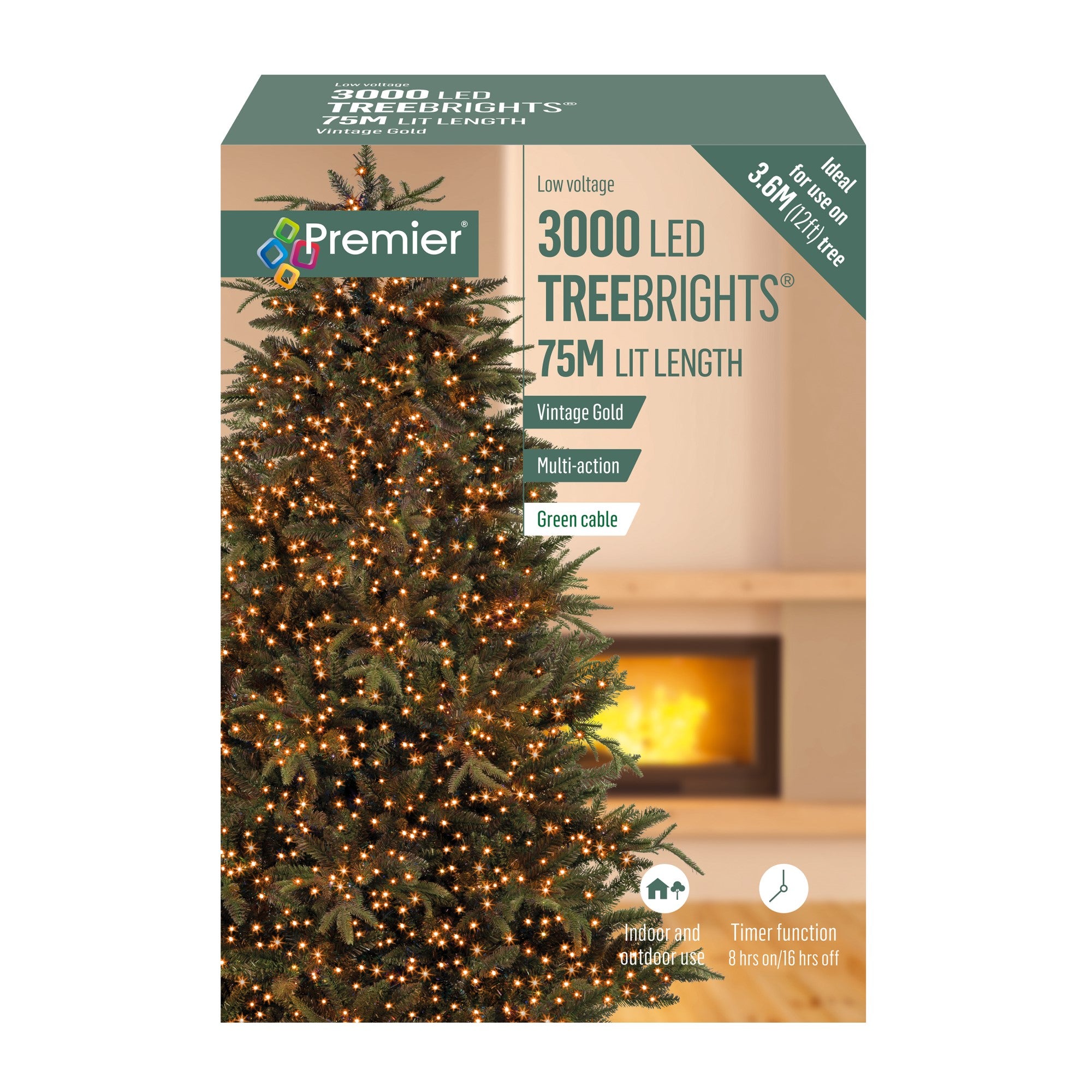 3000 Vintage Gold Treebrights Multi Action LED Lights with Timer Deals ???? Premier 3000 Vintage Gold Treebrights Multi Action LED Lights With Timer ???? -UK Christmas World shop LV203072VG 658002
