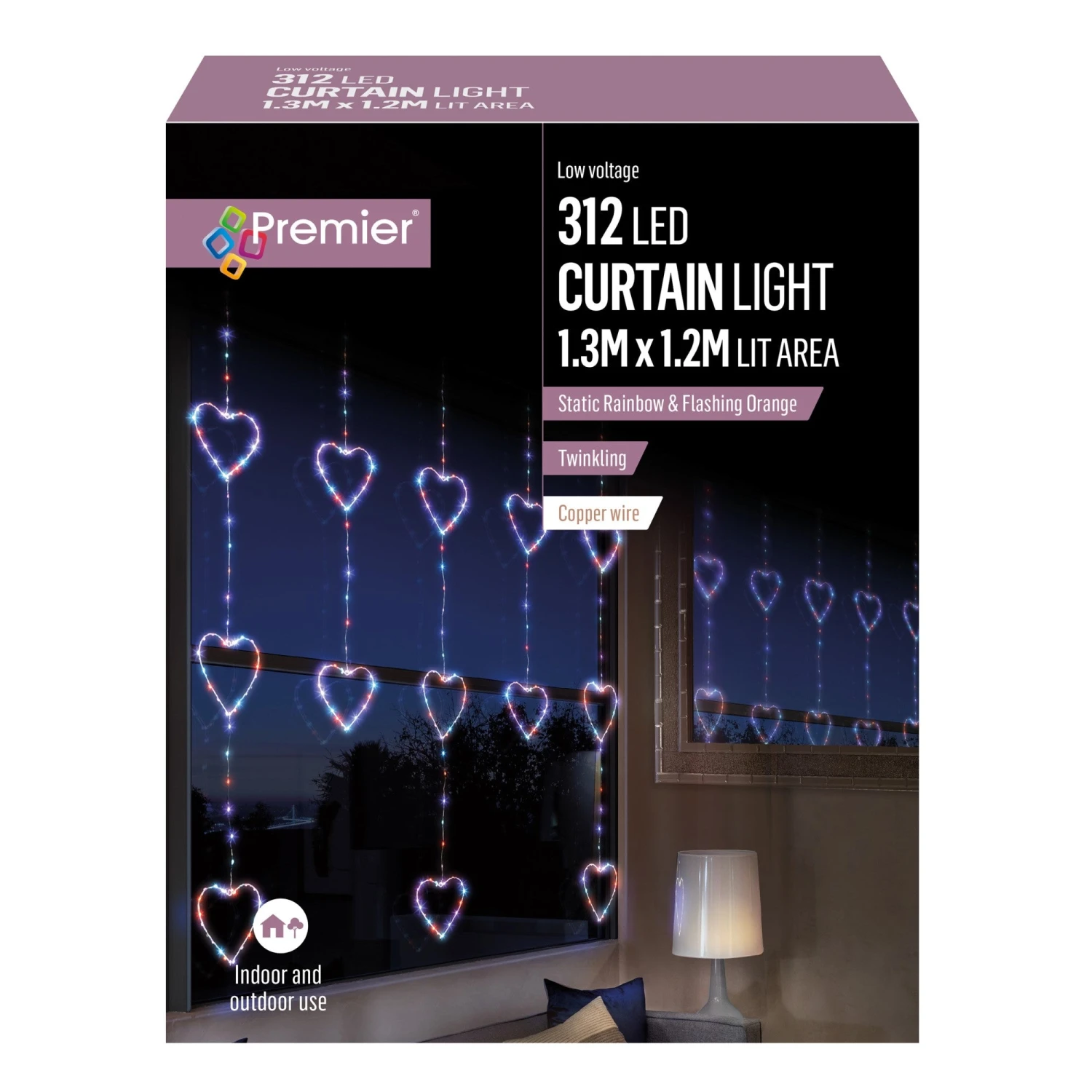 Deals π Premier 1.2 X 1.3m Twinkling Heart Window Curtain Light With Rainbow LEDs π₯ 2 Deals π Premier 1.2 X 1.3m Twinkling Heart Window Curtain Light With Rainbow LEDs π₯ - Image 2