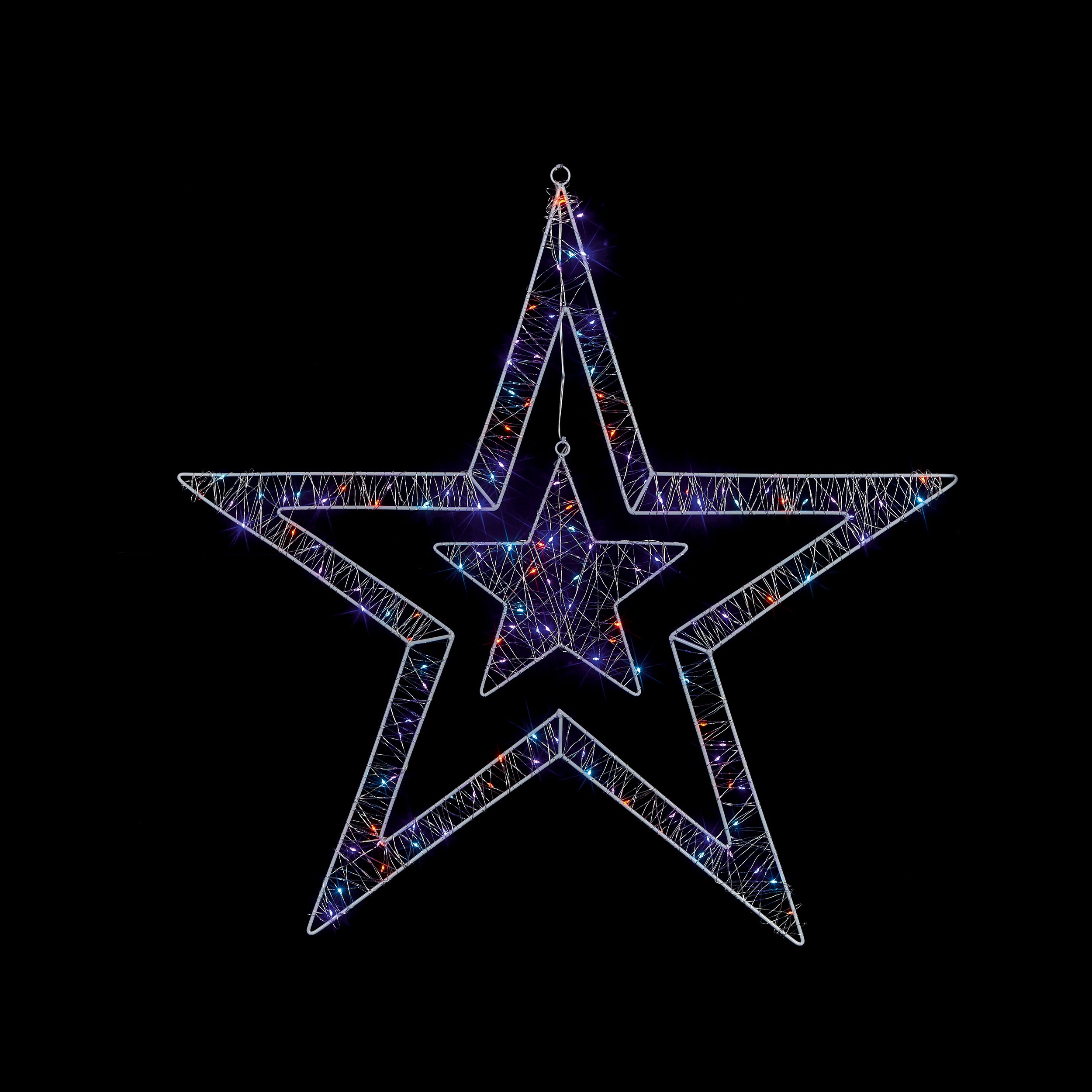 80cm 140 Rainbow LED Double Sided Star Window Light Flash Sale ???? Premier 80cm 140 Rainbow LED Double Sided Star Window Light ⭐ -UK Christmas World shop LV221016RBW
