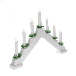 Best reviews of 😀 Festive 7 LED Lit White Indoor Plastic Window Candle Bridge Battery Powered ✔️