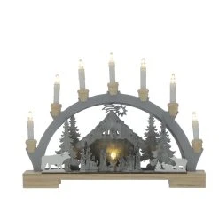 Brand new 🎉 Festive Wooden Nativity Candle Bridge With 8 Candles 🥰