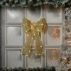 Discount 👍 Festive LED Lit Gold Fabric Door Bow ❤️