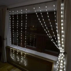 Cheapest 👍 Premier 240 White LED Waterfall Curtain Light 1.5m X 2m 😀 -UK Christmas World shop cascade light white Copy