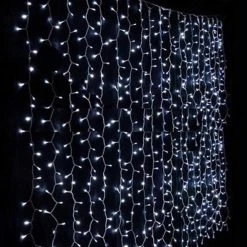 Promo 🧨 Festive Decorations 8m X 1.5m XP Extendable Curtain Light With 1,368 Ice White Twinkle LEDs 💯