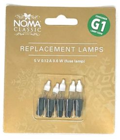 Promo ???? Noma 5V Replacement ???? Christmas Tree Fuse Bulbs Lamps G1 Code 0.72W (Pack Of 5) ????