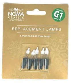 Promo 🧨 Noma 5V Replacement 🎄 Christmas Tree Fuse Bulbs Lamps G1 Code 0.72W (Pack Of 5) 🛒