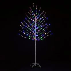 Promo ❤️ Snowtime 5ft Rainbow Tree With 160 Pink Warm White Blue And Green LEDs 😉