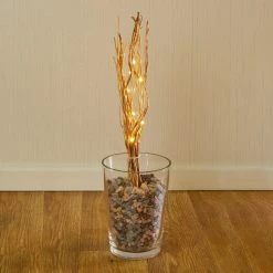 Best Sale 😀 Premier Pre Lit 40cm Gold Twigs With 16 Warm White LEDs 👏